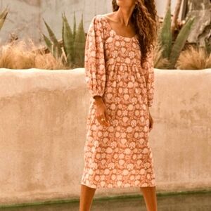 Faherty Frey Midi Dress Small Cotton